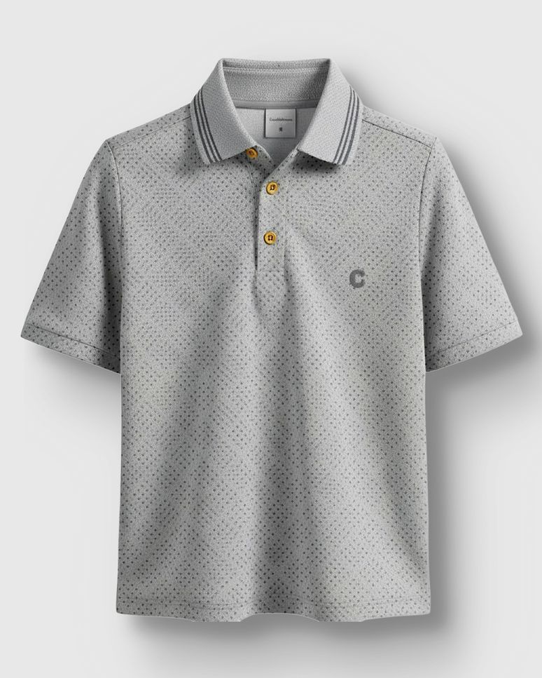 Camisa Polo Menino Detalhe Aplique Termocolante Em Piquet Stretch - Carinhoso