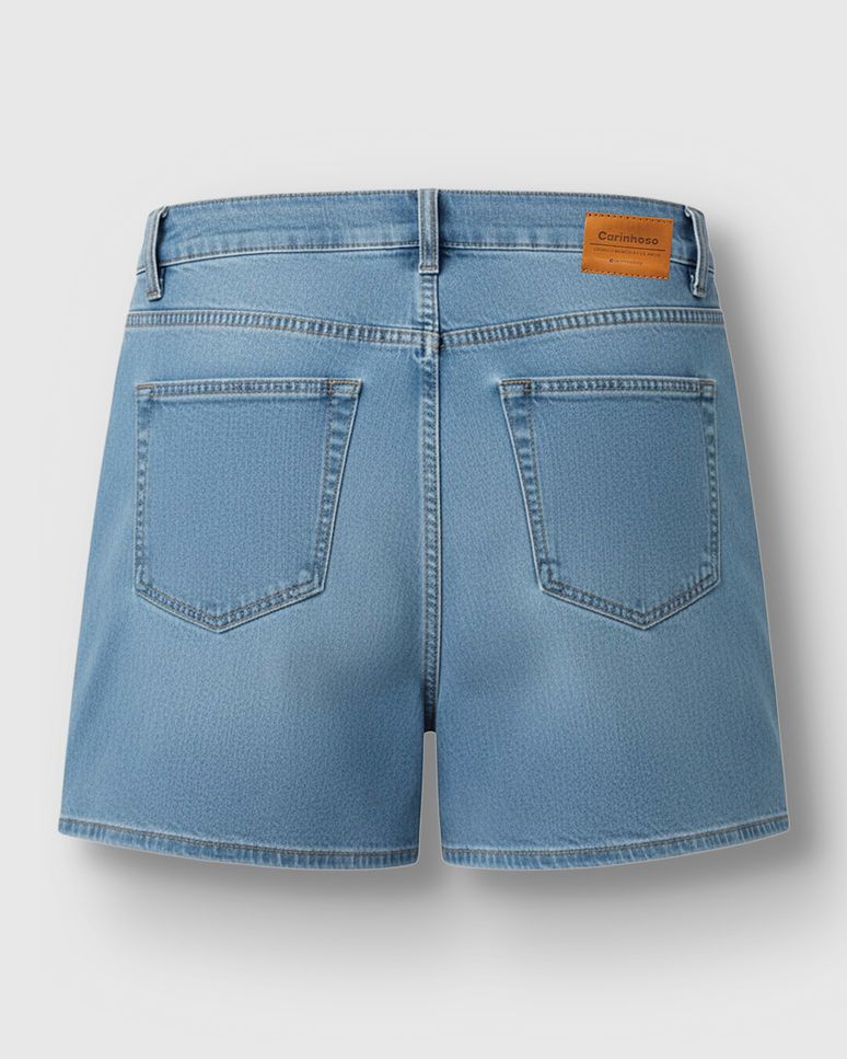 Conjunto Menina Blusa Bordado Lantejoula E Shorts Jeans Stretch - Carinhoso