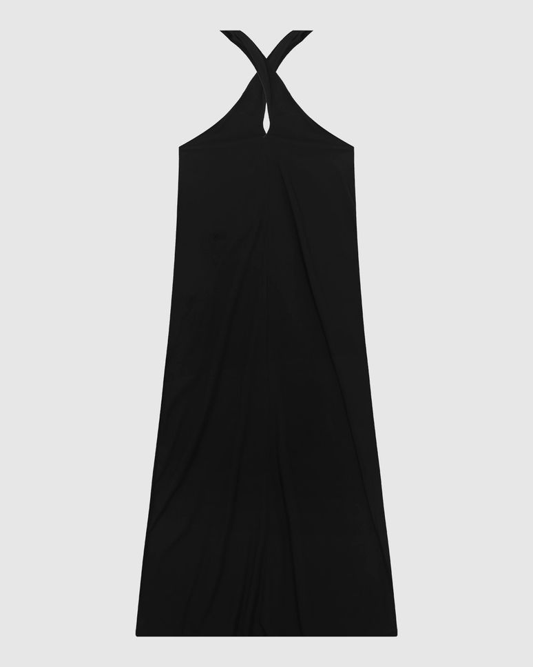 Vestido Longo Feminino Decote Detalhe Com Amarração Em Viscose - ENFIM