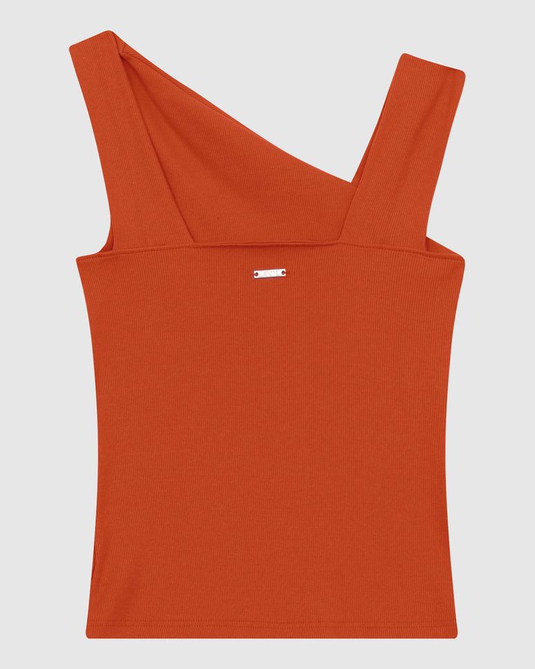 Regata Justa Feminina Decote Assimétrico Em Ribana - ENFIM