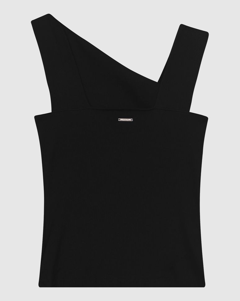 Regata Justa Feminina Decote Assimétrico Em Ribana - ENFIM