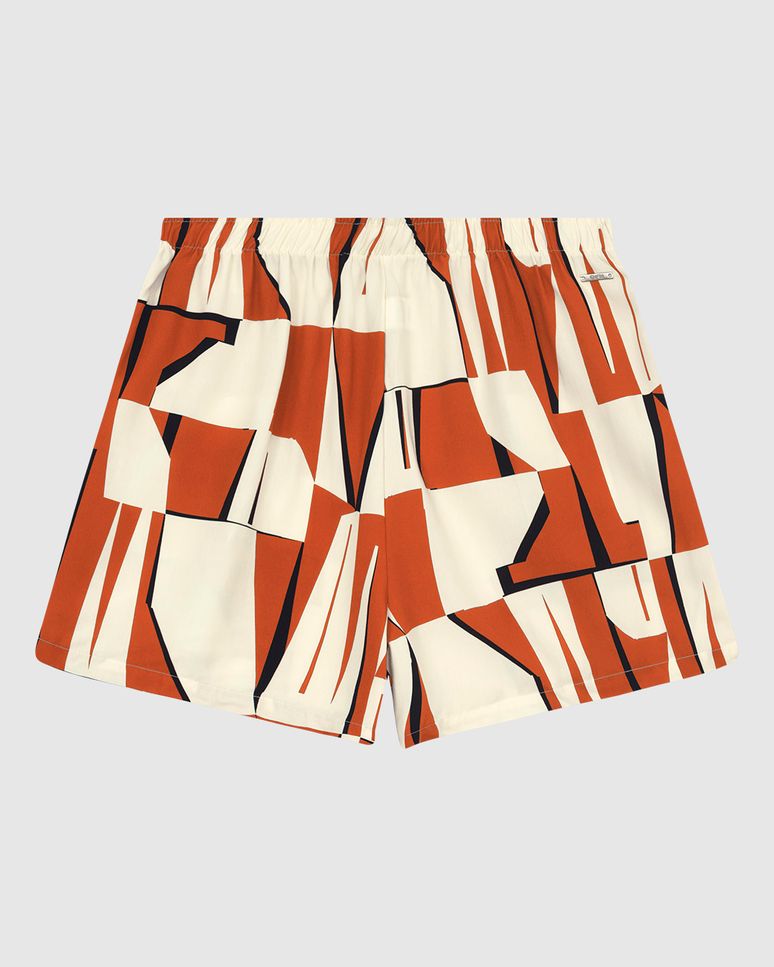Shorts Feminino Comfort Estampa Geométrica Em Viscose - ENFIM