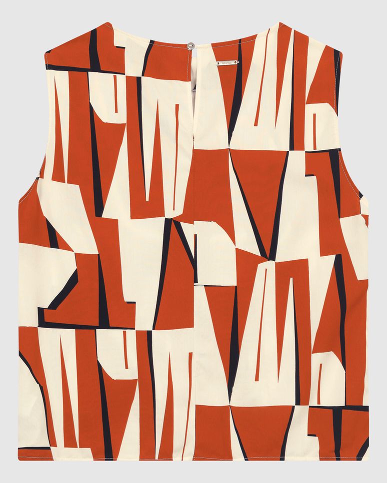 Blusa Reta Feminina Estampa Geométrica Em Viscose - ENFIM