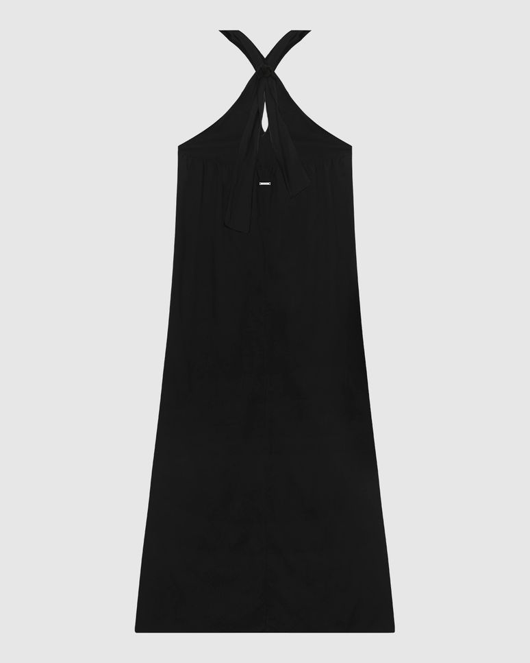 Vestido Longo Feminino Decote Detalhe Com Amarração Em Viscose - ENFIM