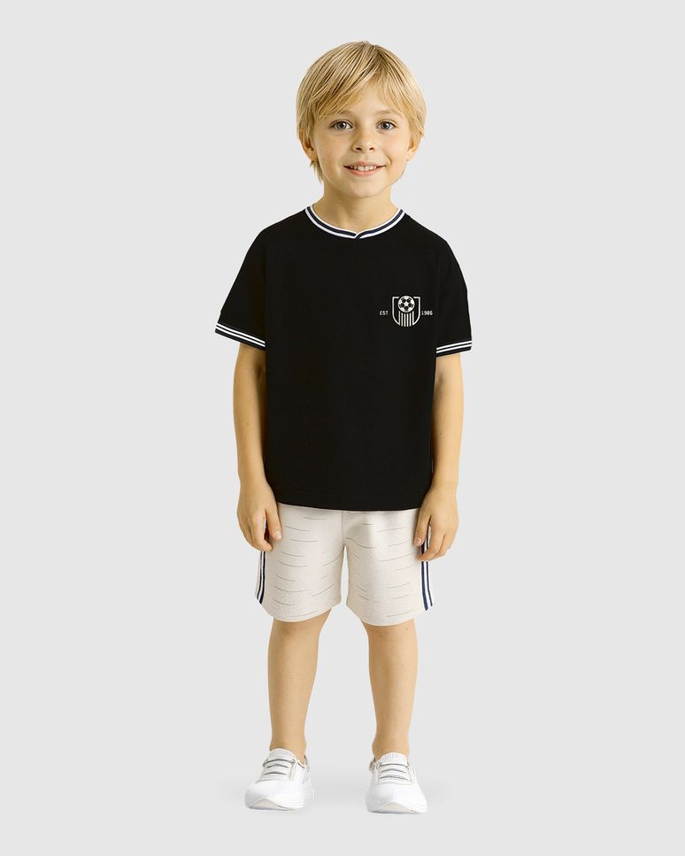 Conjunto Infantil Menino Camiseta Estampa Frente E Costas Malwee Kids