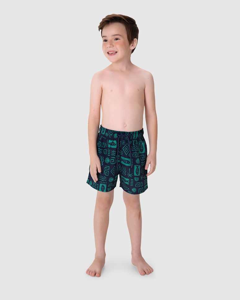 Kit 2 Shorts De Banho Infantil Menino Em Microfibra Malwee Kids