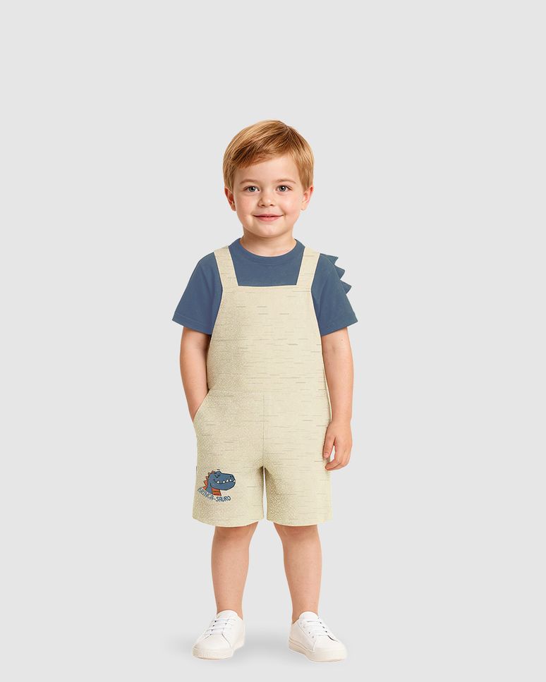Conjunto Infantil Menino Camiseta + Macaquinho Brinca-Sauro Malwee Kids