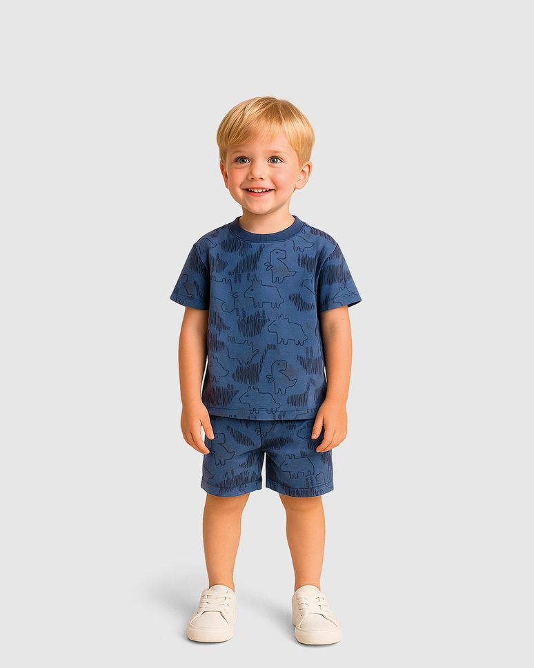 Camiseta Infantil Menino Estampa Dinossauro Em Algodão Malwee Kids