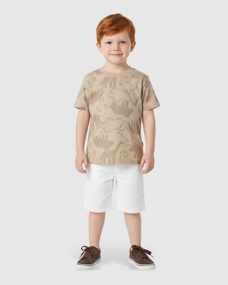 Camiseta Infantil Menino Estampa Dinossauro Em Algodão Malwee Kids