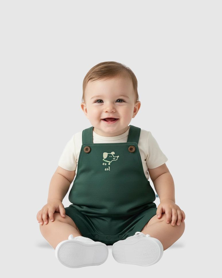 Conjunto Bebê Menino Body + Macacão Estampa Cachorrinho Au Au! Malwee Kids