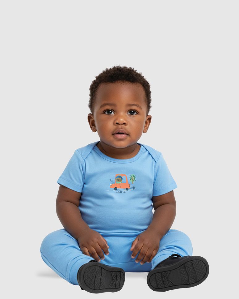 Body Bebê Menino Estampa Com Puff Em Algodão Malwee Kids