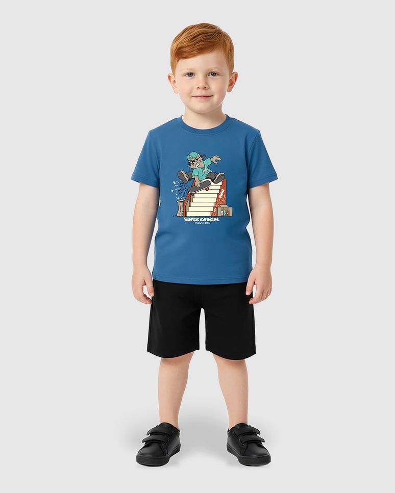 Conjunto Infantil Menino Camiseta Super Radical Em Algodão Malwee Kids
