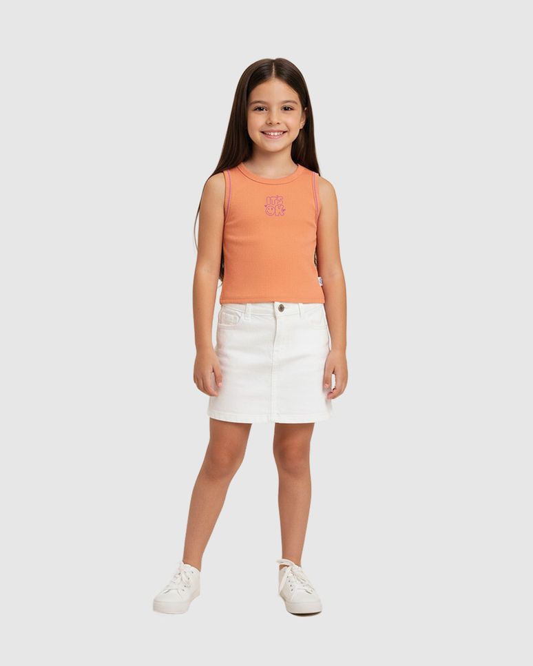 Regata Infantil Menina Cropped Bordado It's Ok Em Ribana Malwee Kids