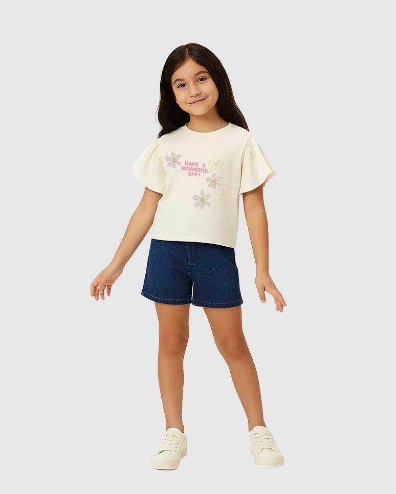 Blusa Infantil Menina Box Have A Wonderful Day Em Algodão Malwee Kids