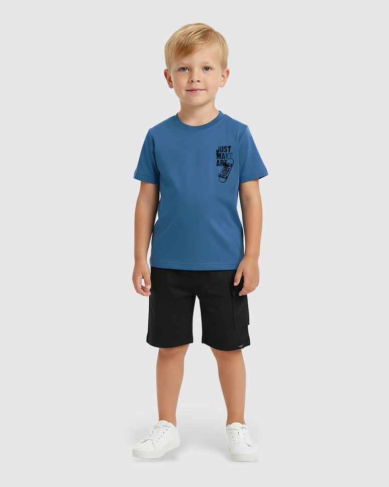 Conjunto Infantil Menino Camiseta Just Make Art Em Malha Botonê Malwee Kids