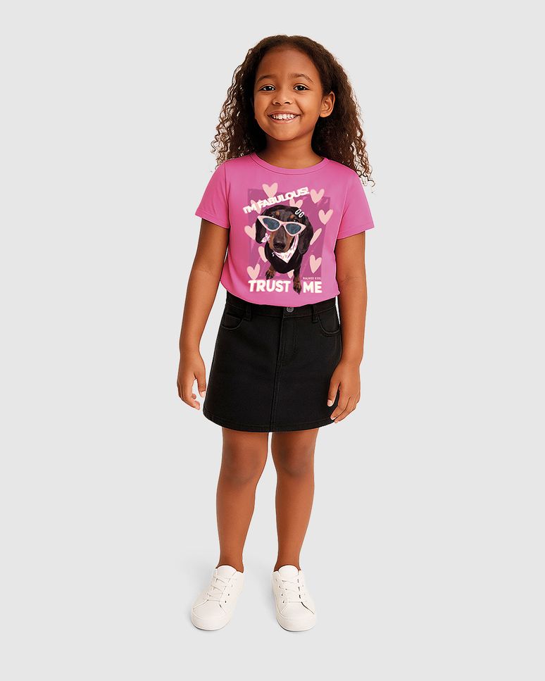 Blusa Infantil Menina Estampa Com Glitter Em Algodão Malwee Kids