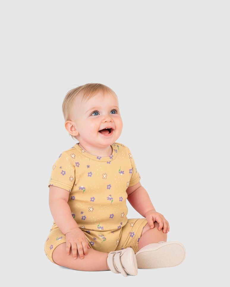 Macaquinho Bebê Menina Abertura Por Botão De Pressão Em Algodão Malwee Kids