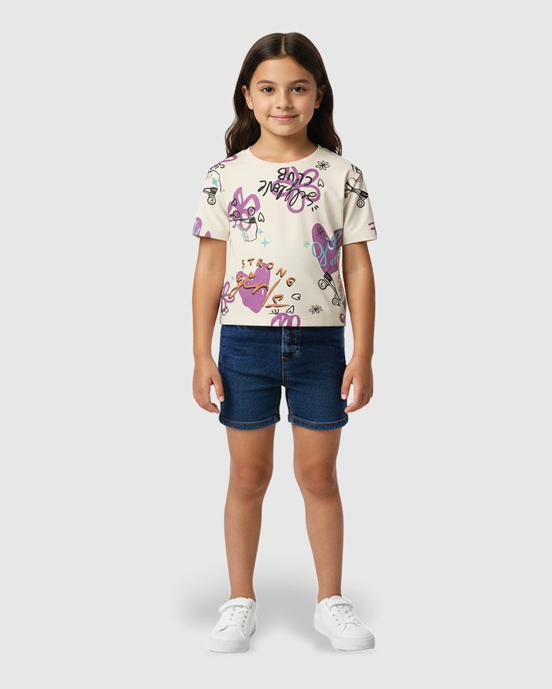 Blusa Infantil Menina Box Estampada Em Algodão Malwee Kids