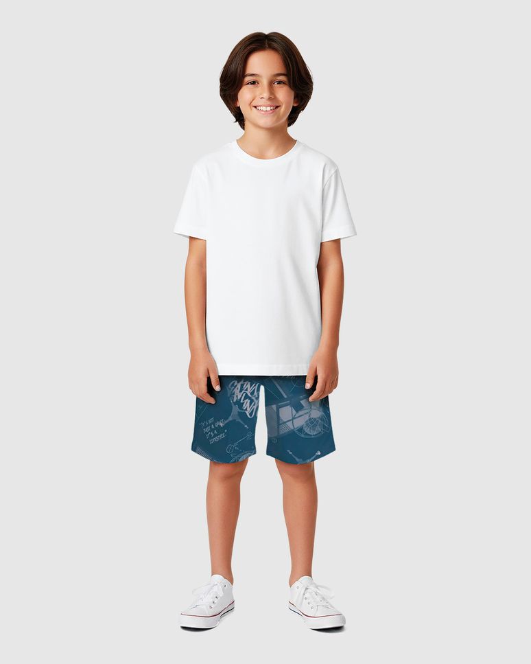 Bermuda Infantil Menino Estampada Em Microfibra Malwee Kids
