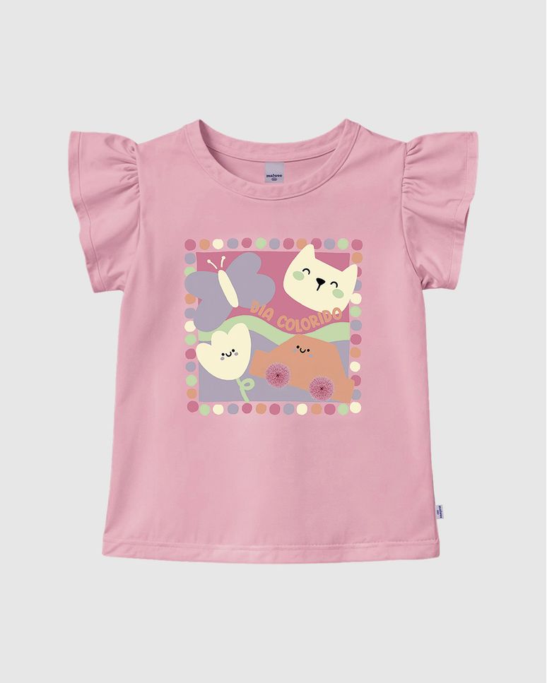 Blusa Infantil Menina Estampa Aplique De Pompom Em Algodão Malwee Kids