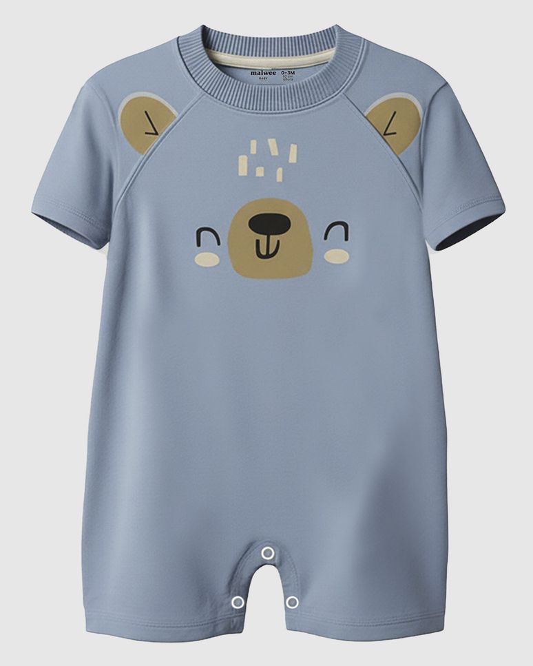 Macaquinho Bebê Menino Com Aplique Interativo Em Algodão Malwee Kids