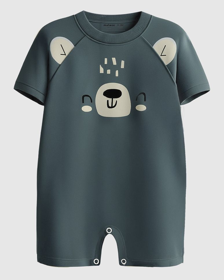 Macaquinho Bebê Menino Com Aplique Interativo Em Algodão Malwee Kids