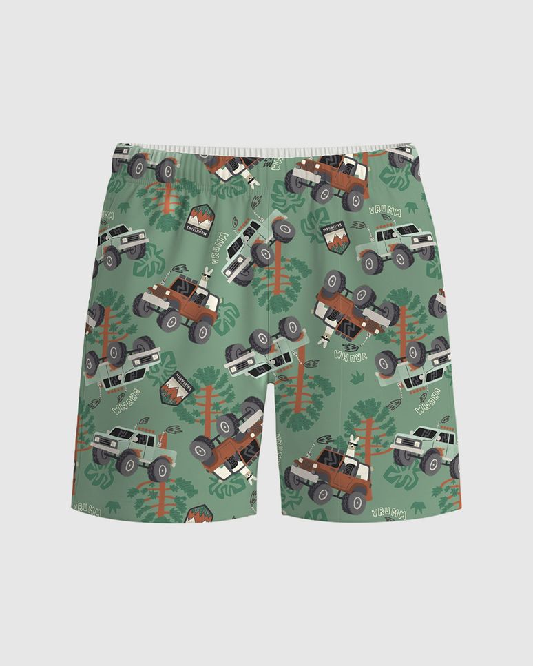 Bermuda Infantil Menino Estampada Cós Elástico Em Microfibra Malwee Kids