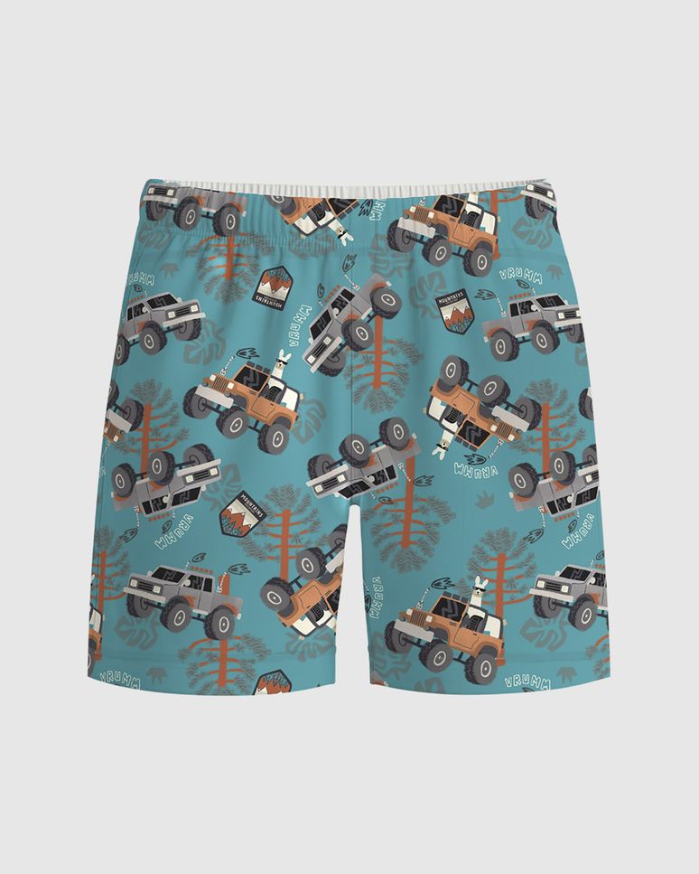 Bermuda Infantil Menino Estampada Cós Elástico Em Microfibra Malwee Kids