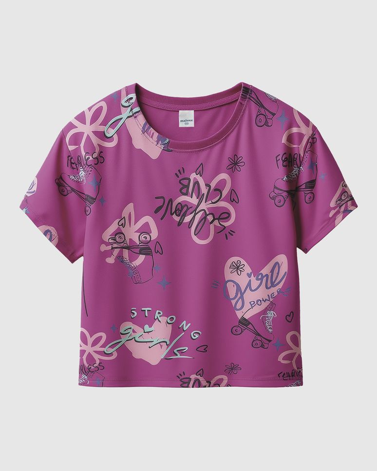 Blusa Infantil Menina Box Estampada Em Algodão Malwee Kids