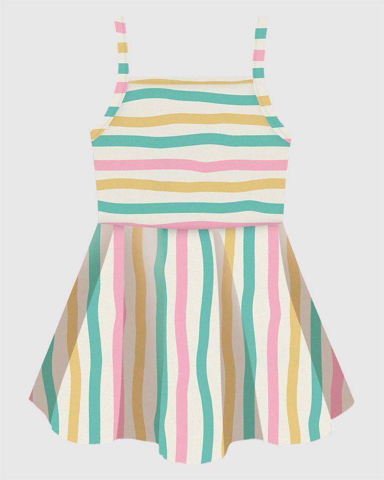 Vestido Infantil Rodado Com Estampa Alça Média Em Algodão Malwee Kids