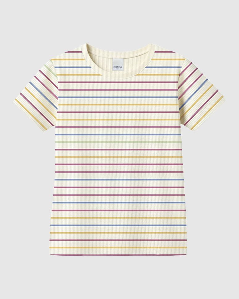 Blusa Infantil Menina Listrada Manga Curta Em Ribana Malwee Kids