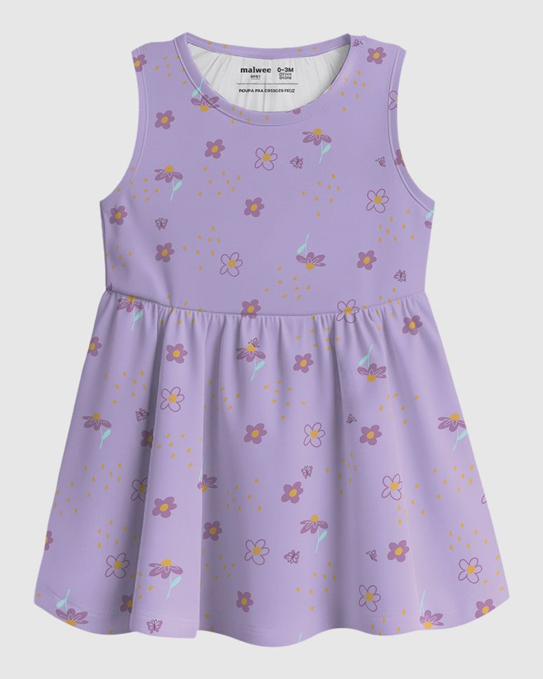 Vestido Infantil Estampado Modelo Regata Em Algodão Malwee Kids