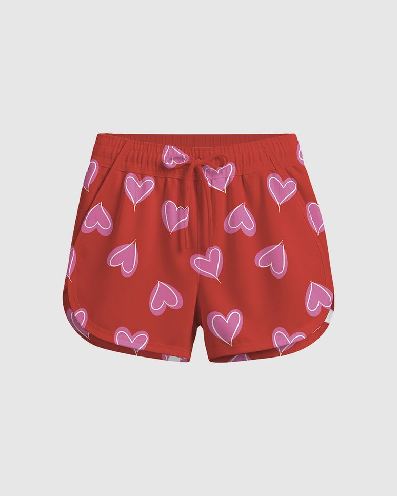 Shorts Infantil Menina Estampado Com Cadarço Em Algodão Malwee Kids