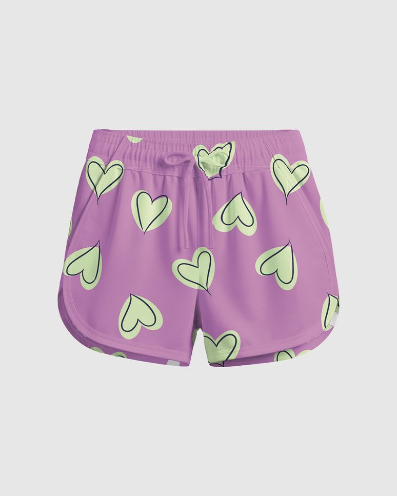 Shorts Infantil Menina Estampado Com Cadarço Em Algodão Malwee Kids