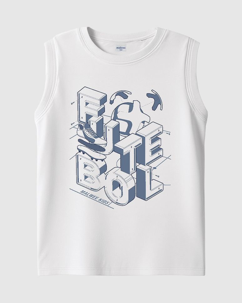 Regata Infantil Menino Estampa Especial Futebol Em Algodão Malwee Kids