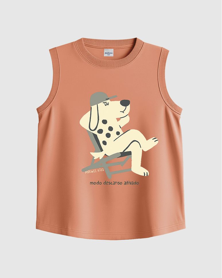 Regata Infantil Menino Modo Descanso Ativado Em Algodão Malwee Kids