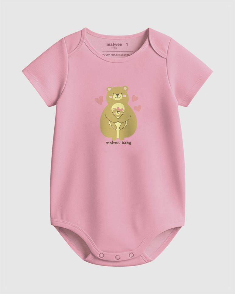 Body Bebê Menina Estampa Ursinhos Em Algodão Malwee Kids