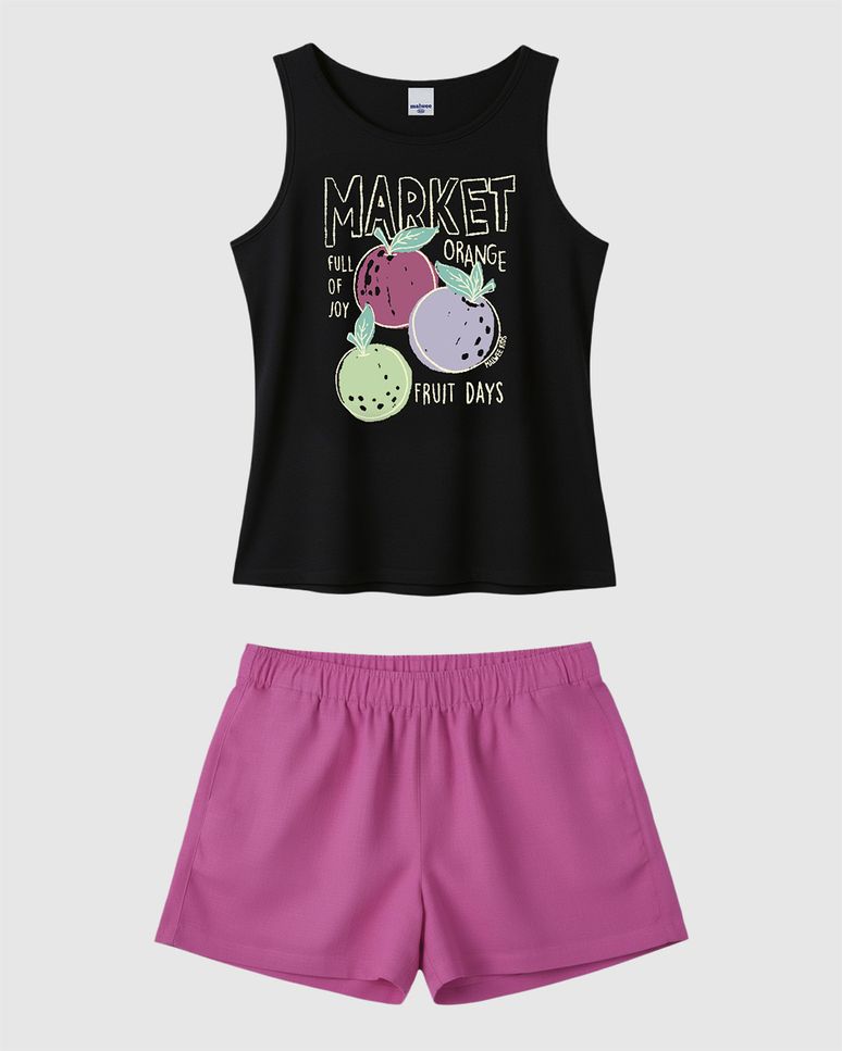 Conjunto Infantil Menina Market Full Of Joy Em Algodão Malwee Kids