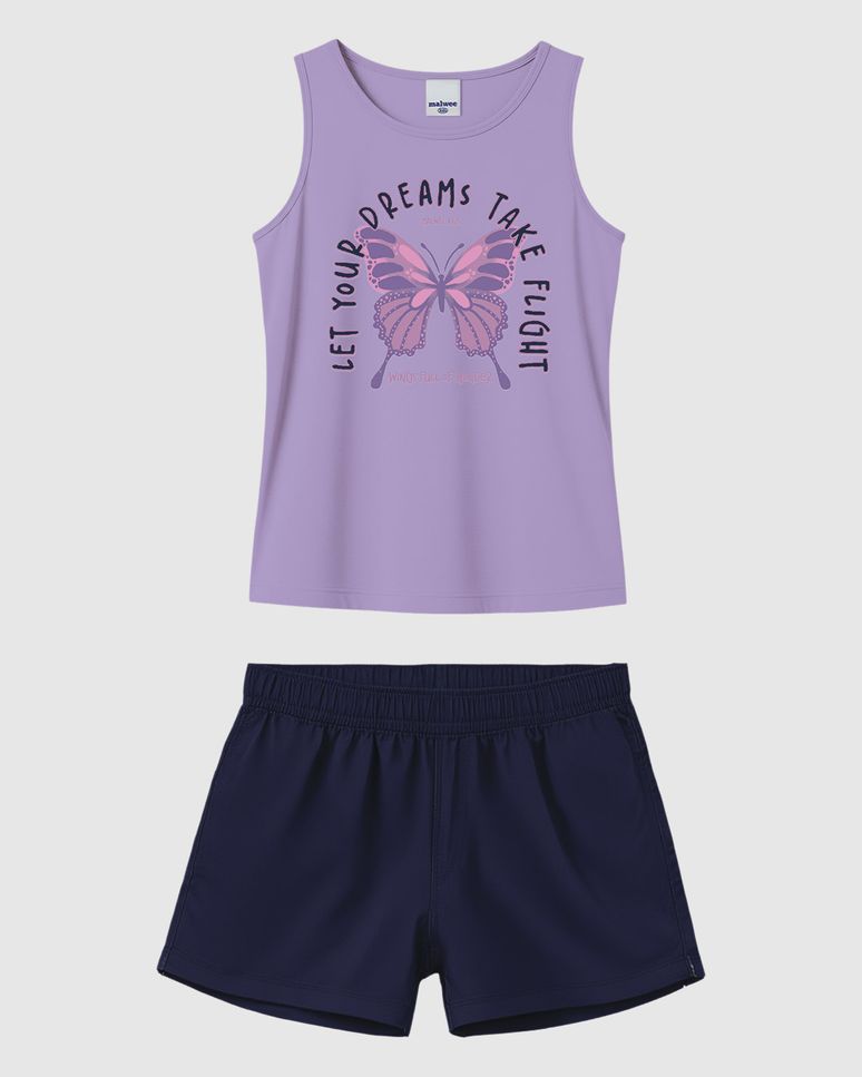 Conjunto Infantil Menina Let Your Dreams Take Flight Em Algodão Malwee Kids