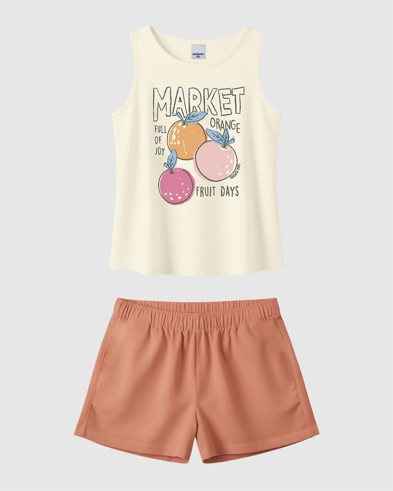 Conjunto Infantil Menina Market Full Of Joy Em Algodão Malwee Kids