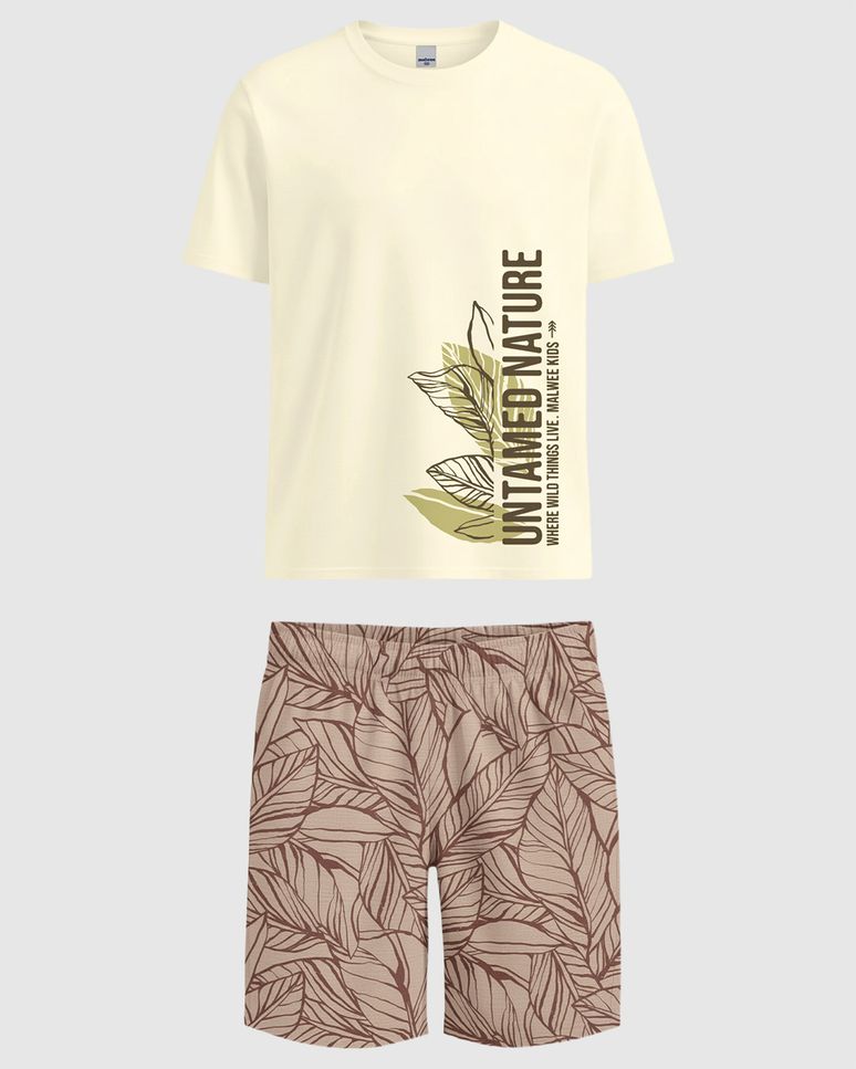 Conjunto Infantil Menino Estampado Camiseta E Bermuda Malwee Kids