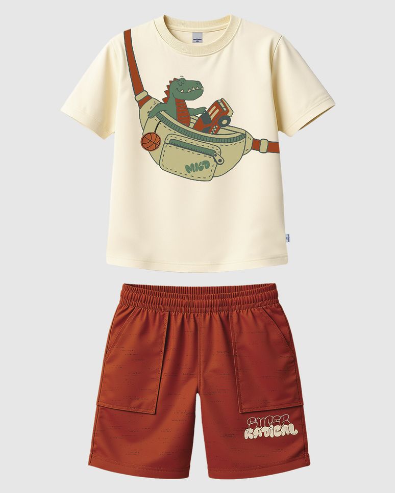 Conjunto Infantil Menino Estampa Divertida Com Bordado Algodão Malwee Kids