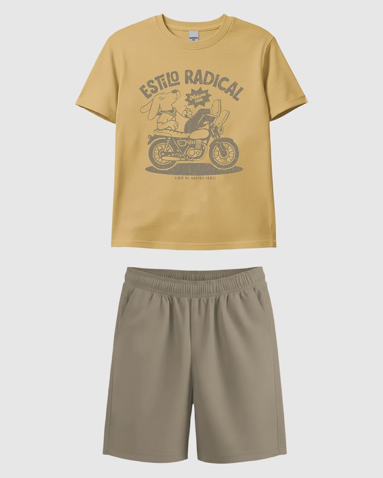 Conjunto Infantil Menino Camiseta Estilo Radical Em Algodão Malwee Kids