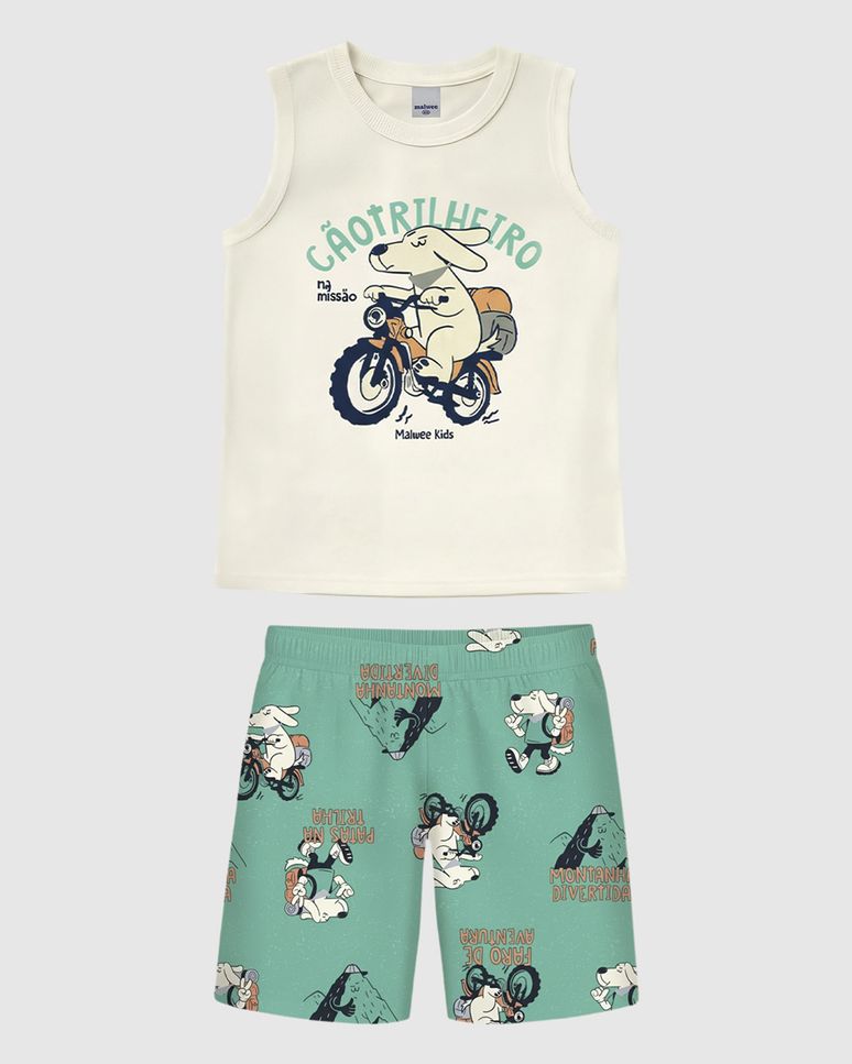Conjunto Infantil Menino Cãotrilheiro Na Missão Em Algodão Malwee Kids