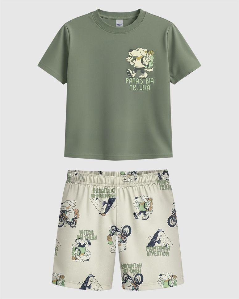 Conjunto Infantil Menino Patas Na Trilha Em Algodão Malwee Kids