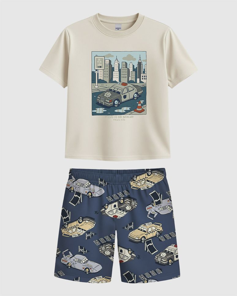 Conjunto Infantil Menino Missão Do Dia: Brincar Em Algodão Malwee Kids