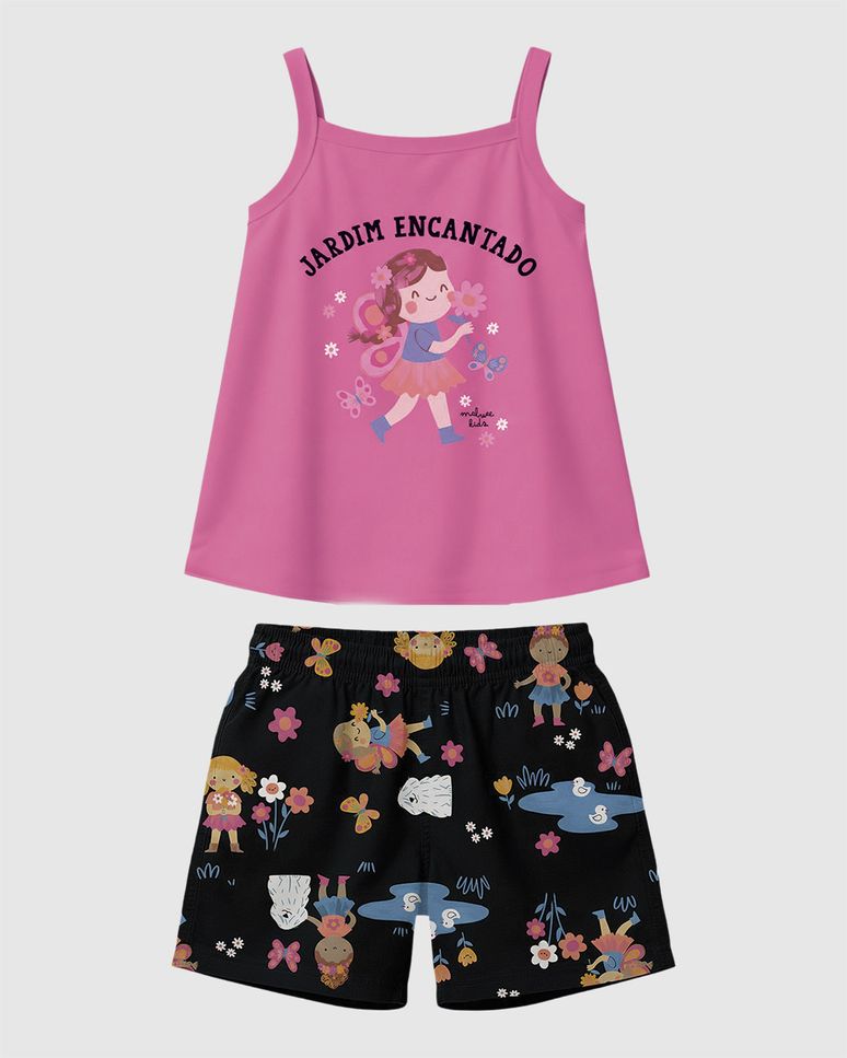 Conjunto Infantil Menina Jardim Encantado Em Algodão Malwee Kids