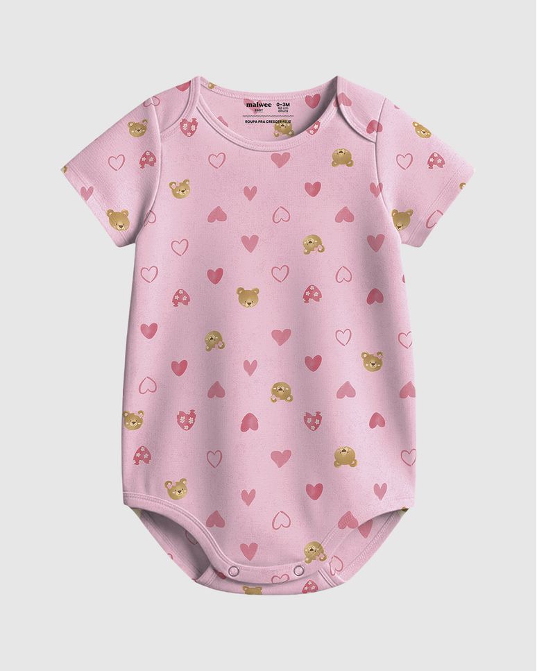Body Bebê Menina Estampa Ursinhos Em Algodão Malwee Kids