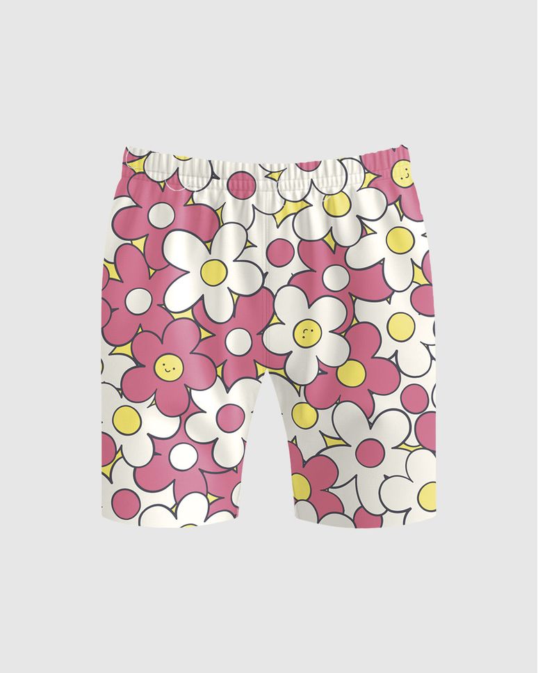 Bermuda Infantil Menina Estampa Flor Em Algodão Malwee Kids