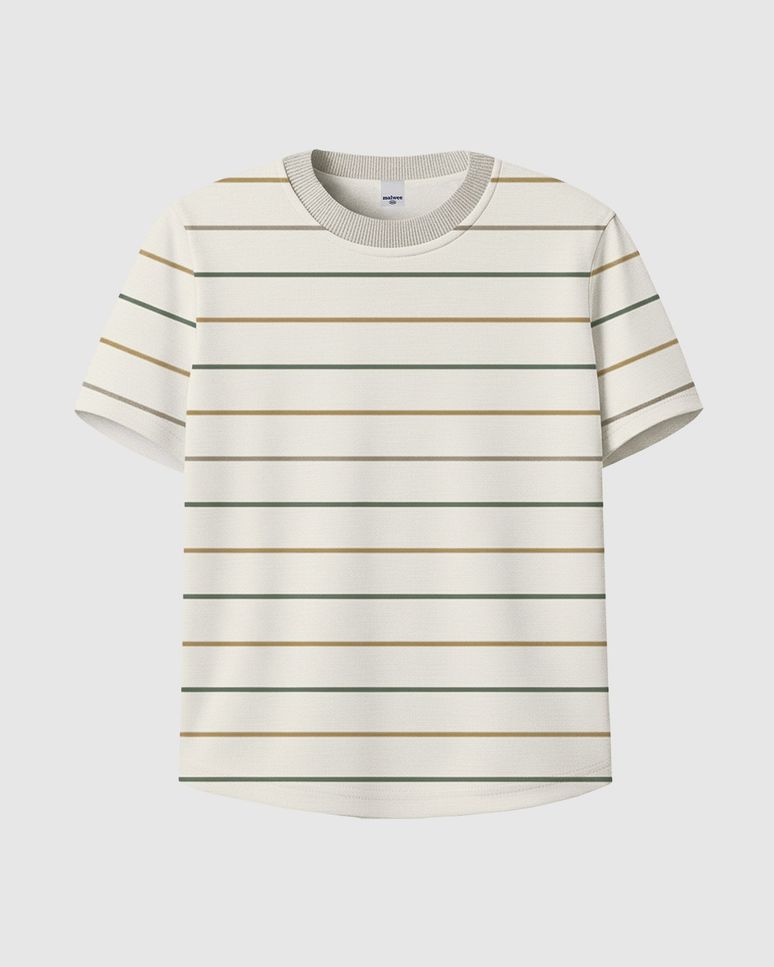 Camiseta Infantil Menino Estampa Listrada Em Algodão Malwee Kids